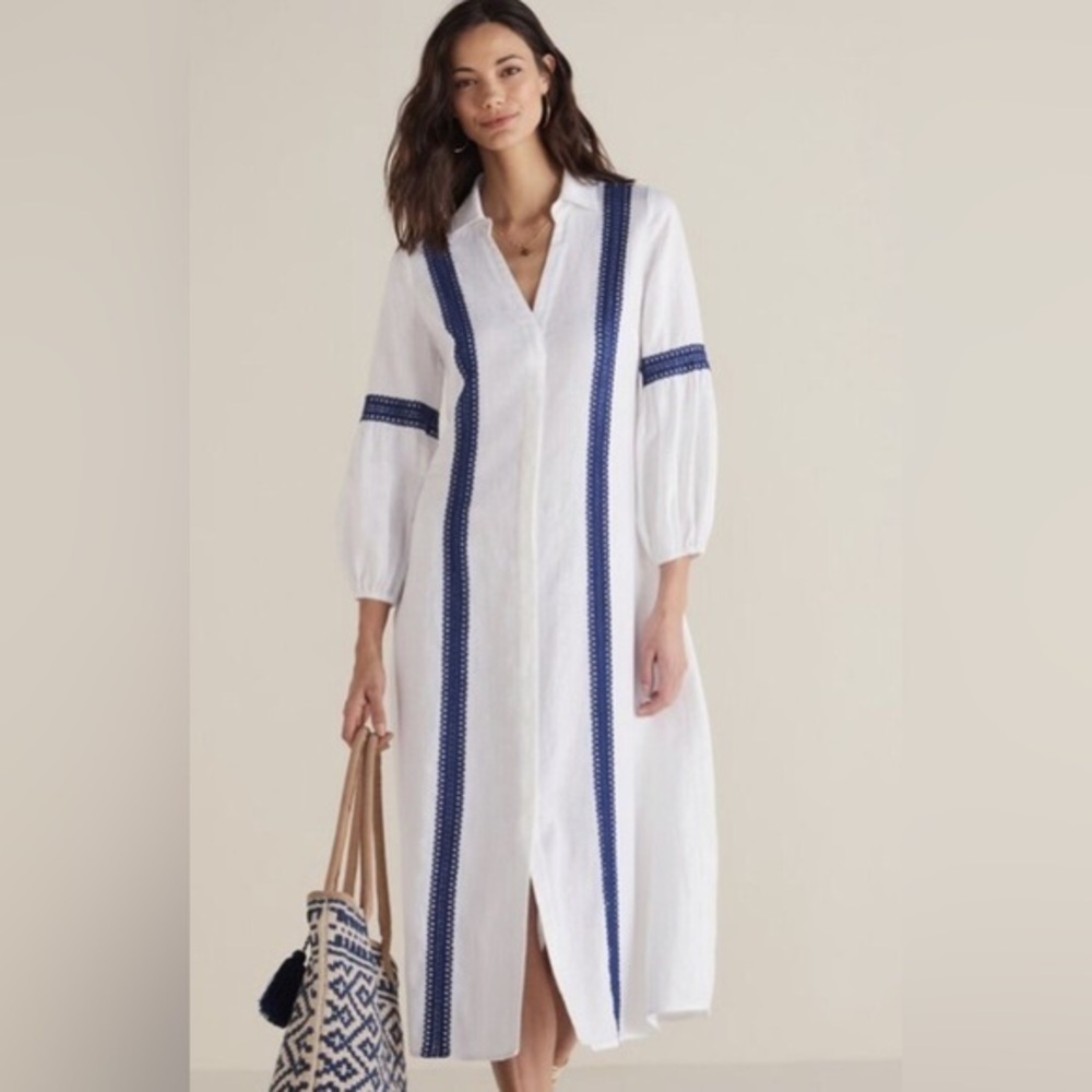 Soft Surroundings‎ Ravenna Linen Womens Shirt Dress New Size XS